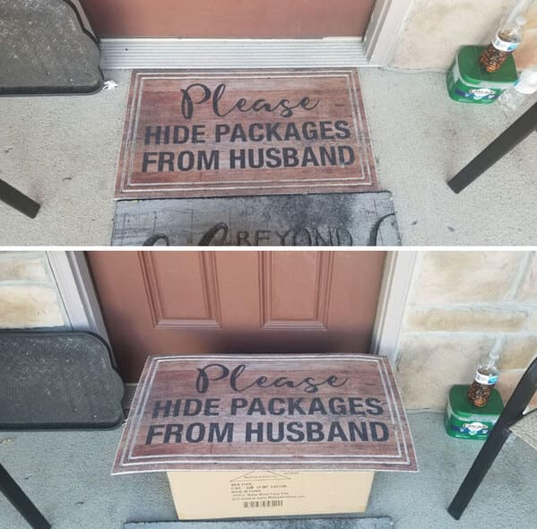 Funny doormats, funny pics from houseguests, r funny, reddit, jokes, dog jokes, weird signs, houseguests not feeling welcome, hilarious signs outside house, lol