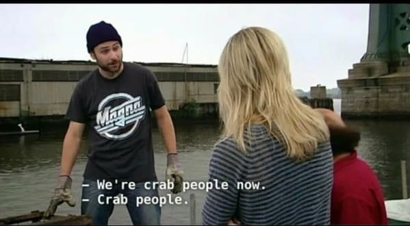 Charlie from Always sunny explaining that we are crab people now, Funny Fake history photos, r fakehistoryporn, facts about history that are not true, false textbook photos, historical pics with funny captions, lol, jokes, old photos with hilarious explanations, funny pics