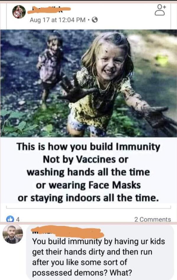 Anti-vaxxers destroyed by internet comments, funny vaccine comments, people who comment on anti vaxx moron posts, insane people on Facebook who won’t take the vaccine, funny takedowns of antivaxx people, reddit, funny pics