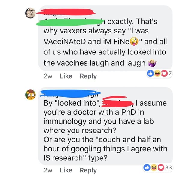 Anti-vaxxers destroyed by internet comments, funny vaccine comments, people who comment on anti vaxx moron posts, insane people on Facebook who won’t take the vaccine, funny takedowns of antivaxx people, reddit, funny pics