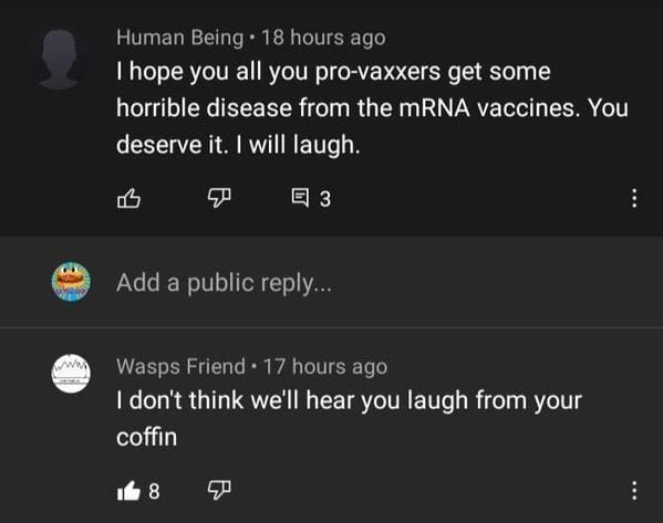 Anti-vaxxers destroyed by internet comments, funny vaccine comments, people who comment on anti vaxx moron posts, insane people on Facebook who won’t take the vaccine, funny takedowns of antivaxx people, reddit, funny pics