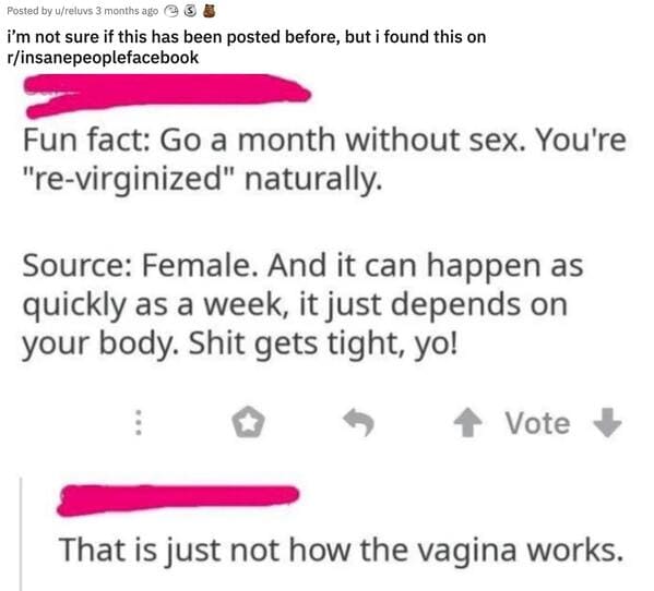 Bad women’s anatomy, funny wrong men talking about women’s bodies, r badwomensanatomy, mansplaining, funny reddit posts about the body, basic biology