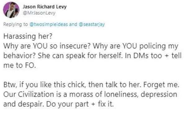 Dude roasted high iq tweets, man tries to save lonely woman and fails, cringe tweets, bad guys, nice guys, trying to hit on people on twitter, rejected