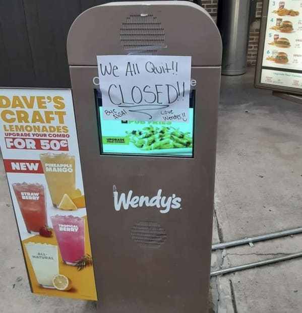 Employees make signs and memes about how nobody wants to work anymore, tweets about general strike, horrible bosses, bad boss passive aggressive signs, employers who suck, minimum wage, no one wants to work, we are closed signs, covid strike, funny memes