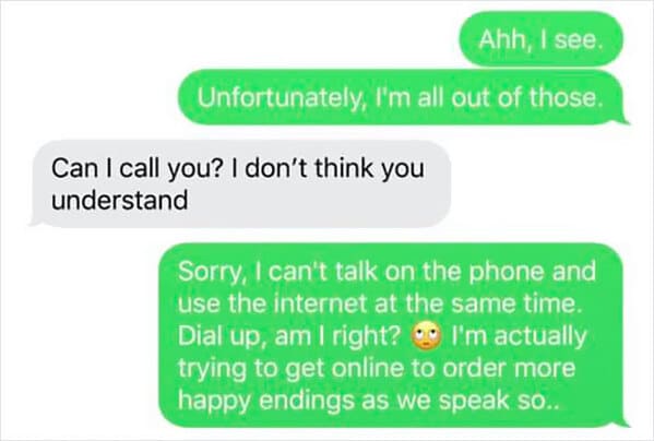 Guy shut down by masseuse for asking for happy ending texts, funny fails, dude embarrasses himself by asking for hand job from massage parlor, funny mean texts, cheater caught 