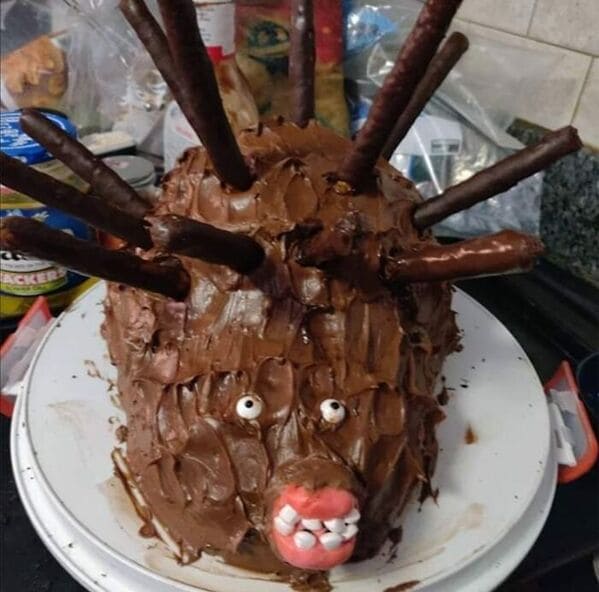 Hedgehog cake fails, nailed it, cakes with threatening auras, funny pictures of terrible bakers, funny meme, cakes, baking, lol