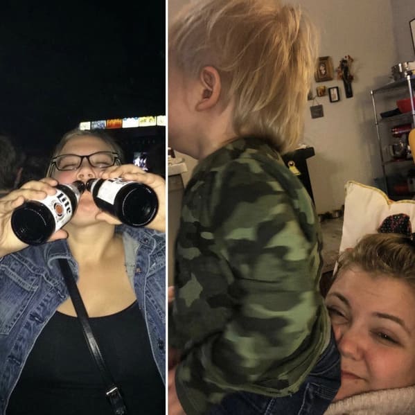 Parents share before and after photos, before and after having kids, parenting, funny, glow up, sad but true, instagram photos, gottoddlered