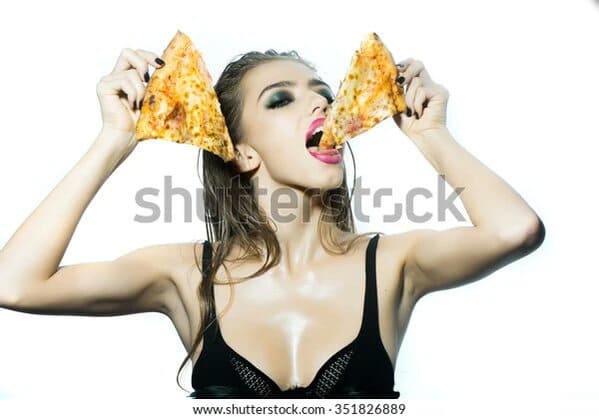 sexy woman holding two slices of pizza to her mouth, Sexy stock photos twitter, funny wtf stock photos, innocent searches that led to weirdly sexualized stock photos, hot sexy men and women of shutterstock, Getty, hornystockphoto, twitter