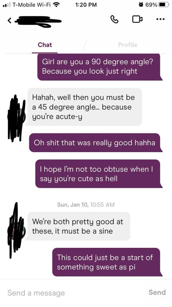 Puns on tinder that actually worked, funny dating app conversations, screenshots of tinder messages, funny weird tinder name puns, dad jokes