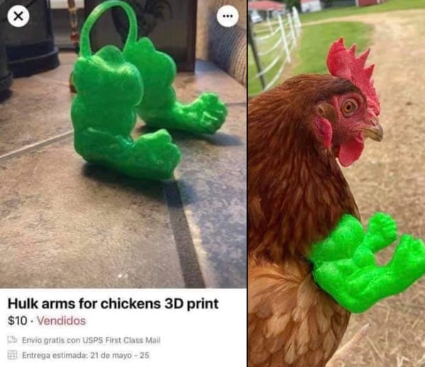 Chicken with hulk gloves for sale, Unusual Marketplace posts, Strange sellers twitter, funny and weird things people actually tried to sell online, wtf, weird Facebook marketplace