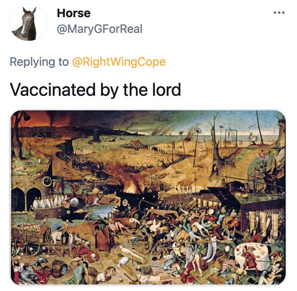 Vaccinated by the lord card, viral tweet about fake vaccine proof, vaccine from god, protected by Jesus, roasting christians, funny pics