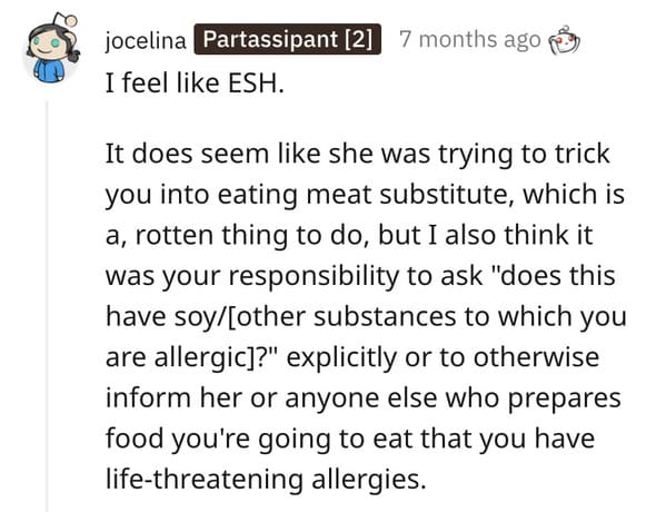 Vegan roommate sued story, cooked vegan food and poisoned roommate, allergies, AITA, Reddit, am I the asshole, felony charges for vegan food cooking