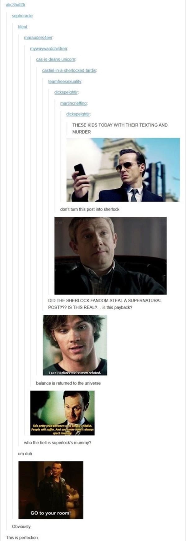 sherlock supernatural, tumblr fandom