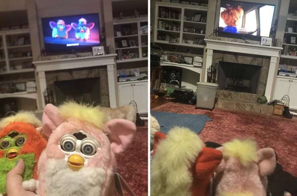 furbies watching movies with furby owner, tumblr