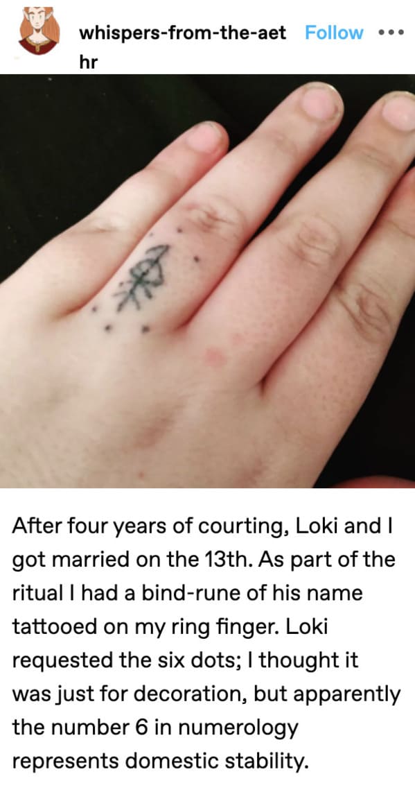 loki married, godspouse photo of tattoo