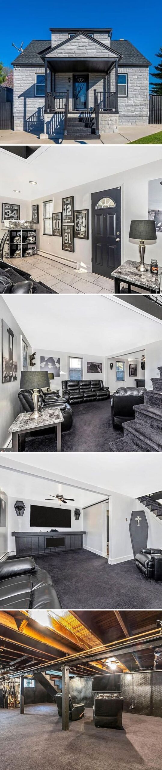 coffin and monochromatic interior design, Zillow gone wild, weird and funny real estate listings, real estate agents who did extra, lol, funny pics of houses, ridiculous houses to buy, zillowgonewild, instagram, humor, funny pics