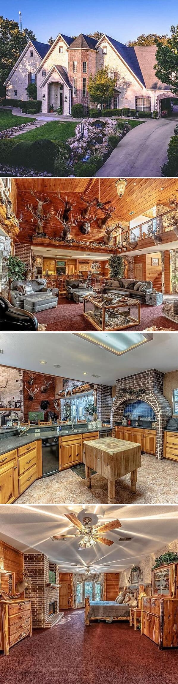 lots of deer on the wall, Zillow gone wild, weird and funny real estate listings, real estate agents who did extra, lol, funny pics of houses, ridiculous houses to buy, zillowgonewild, instagram, humor, funny pics