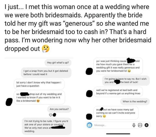 Entitled brides, stories about bridezillas, clients from hell, reddit, r choosing beggars, asking for stuff for free, for the exposure, weddings, marriage, nightmares