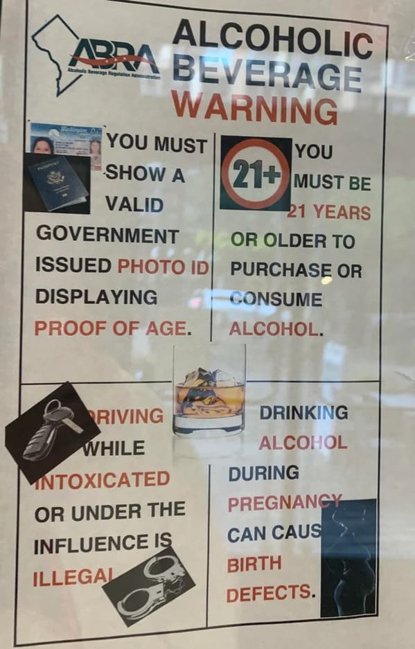 drunk psa sign but all the text is unreadable, Funny Graphic Design Fails, Bad deign, reddit crappy design, lol, poor planning, weird visual errors someone should fix, dumb designs, photos