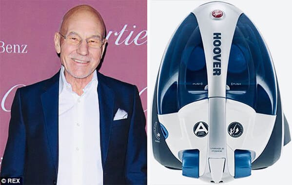 Funny twitter thread of Patrick Stewart as a vacuum cleaner, funny photos of sir Patrick Stewart, high fashion, viral tweets, Pandamoanimum