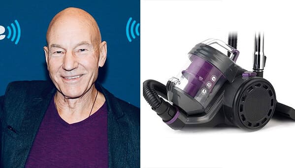 Funny twitter thread of Patrick Stewart as a vacuum cleaner, funny photos of sir Patrick Stewart, high fashion, viral tweets, Pandamoanimum