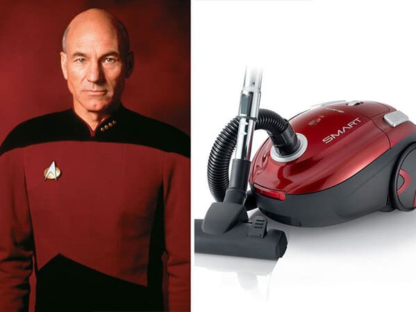 Funny twitter thread of Patrick Stewart as a vacuum cleaner, funny photos of sir Patrick Stewart, high fashion, viral tweets, Pandamoanimum