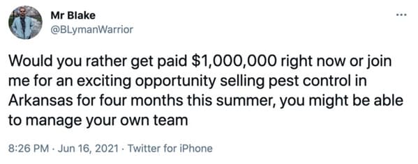 Funny math error goes viral, would you rather have one million or fifty dollars meme, terrible math, did the math, twitter, viral tweet about passive income