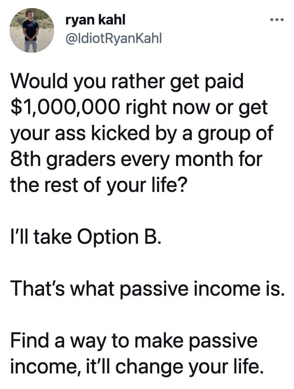 Funny math error goes viral, would you rather have one million or fifty dollars meme, terrible math, did the math, twitter, viral tweet about passive income