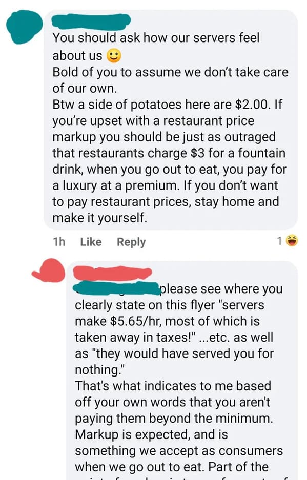 Restaurant owned for abusive flyer about minimum wage, workers being paid less than they’re worth and customers told to tip more, business roasted on social media, owned, no one wants to work anymore, lol, bad bosses