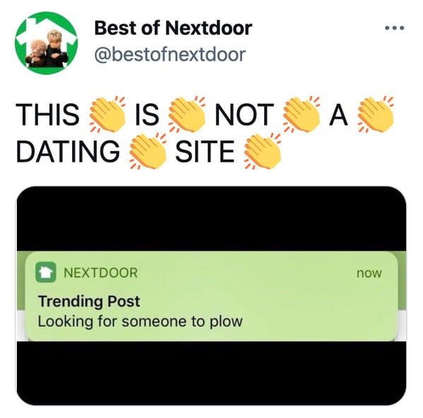 Funny best of nextdoor posts, lol, humor, funny photos, funny tweets, twitter account with funniest post from nextdoor app, bestofnextdoor