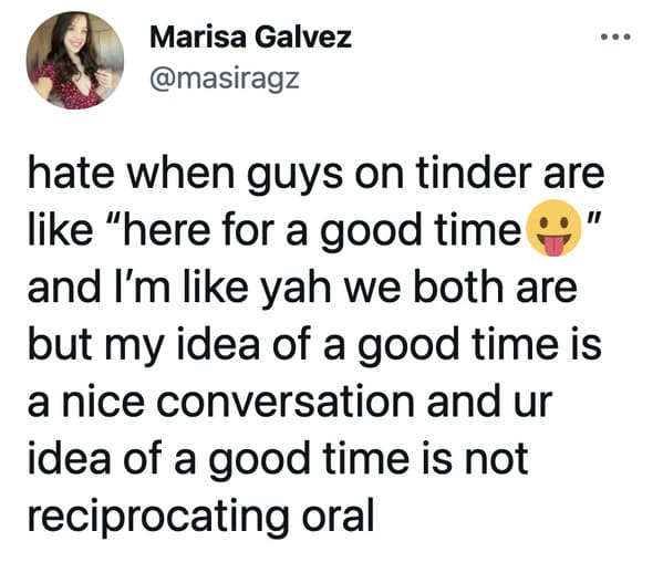 Funny dating app memes, jokes about Tinder, Lol, marriage, love, relationships, tweets, twitter observations about married life and dating, hinge, bumble, bad tinder profiles