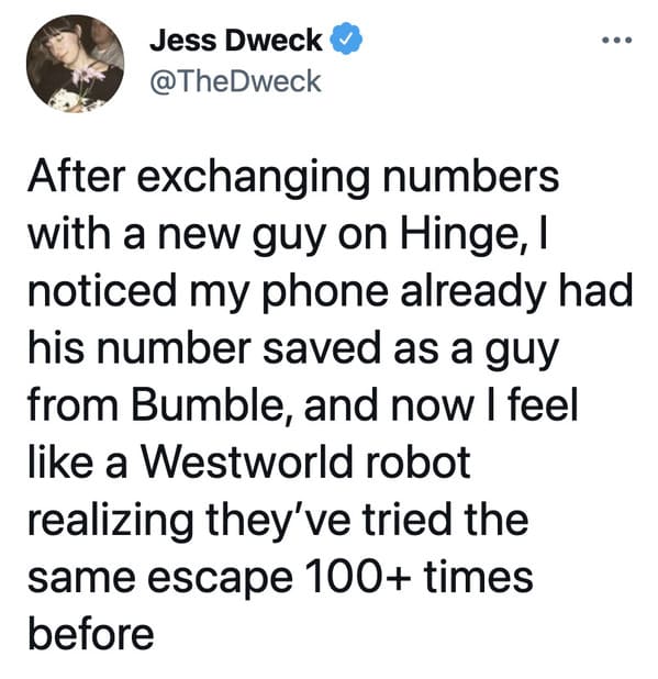Funny dating app memes, jokes about Tinder, Lol, marriage, love, relationships, tweets, twitter observations about married life and dating, hinge, bumble, bad tinder profiles