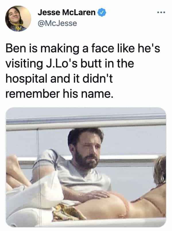 24 Funny Memes About Ben Affleck Grabbing JLo's Butt On Her Yacht