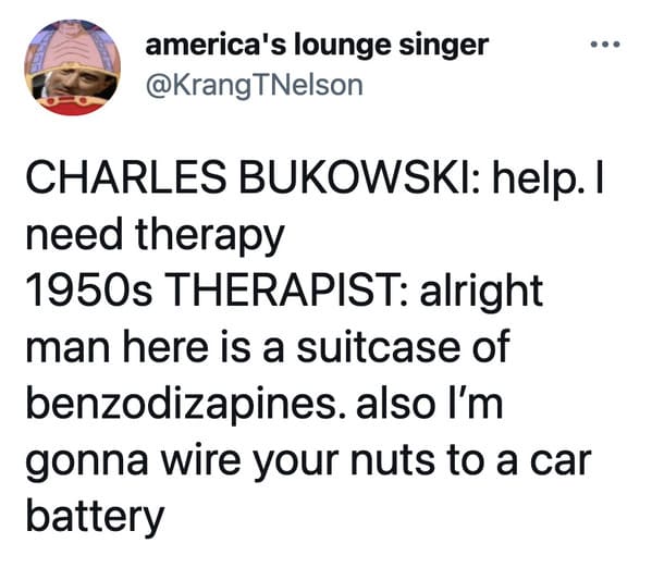 Charles Bukowski viral tweets about notes in the margin of book, bad poetry, Bukowski glitter pen woman feedback, funny viral tweets about male writers, lol, twitter reading books