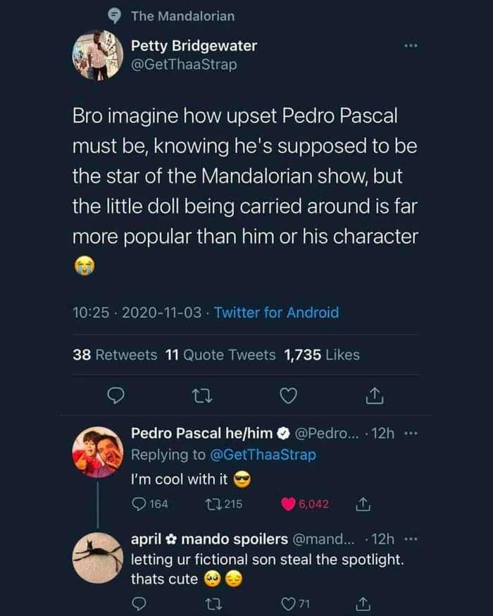 mandalorian tweet funny - pedro pascal replies