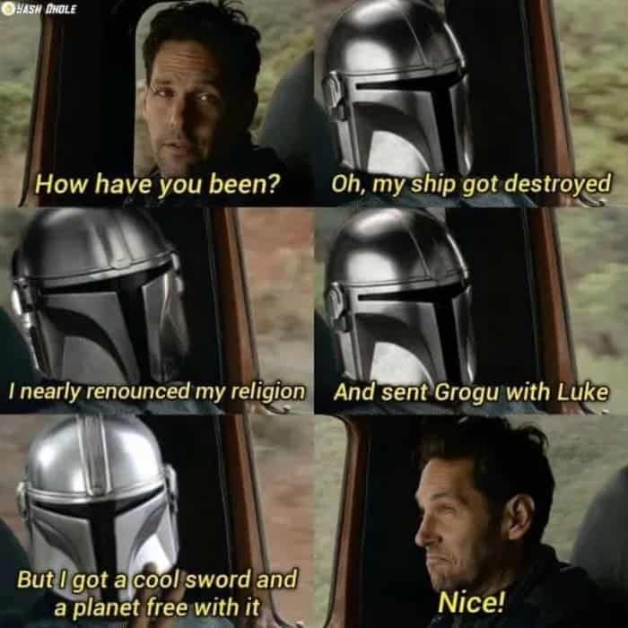 mandalorian memes - season 2 recap paul rudd nice