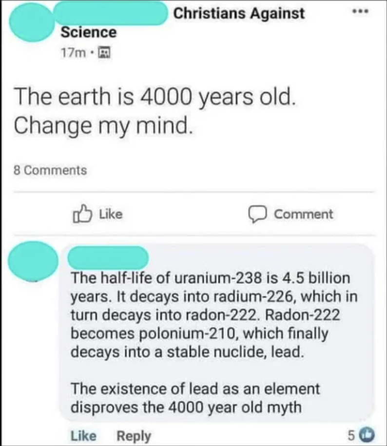 confidently incorrect - the earth is 4000 years old