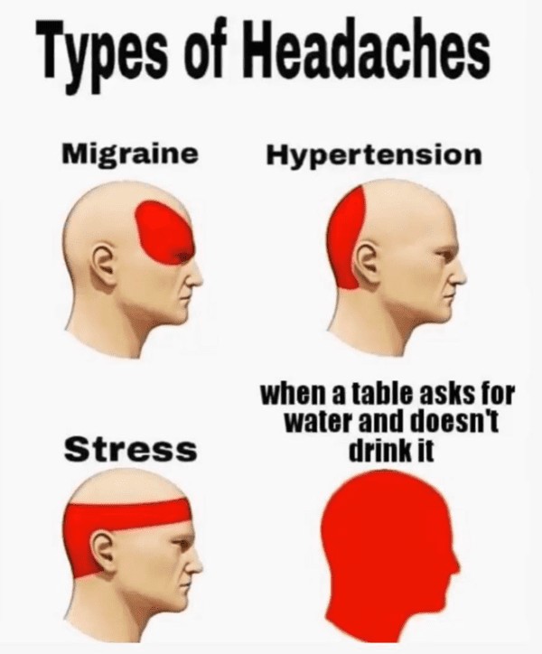 server meme - types of headaches
