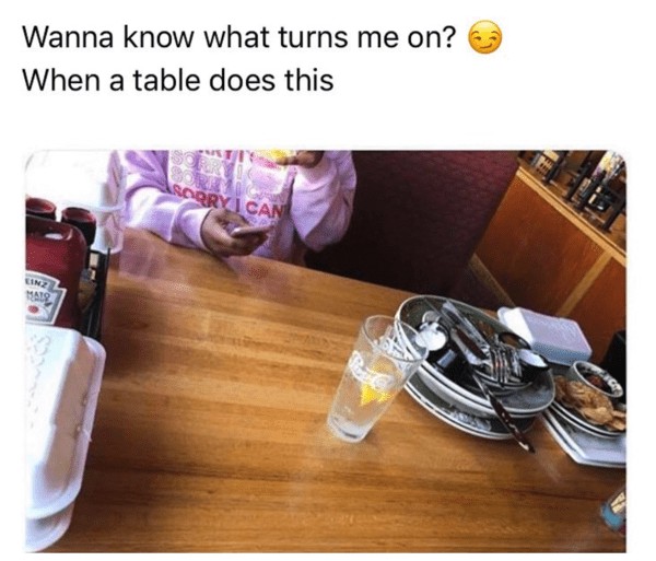 server meme - when a table stack their dishes