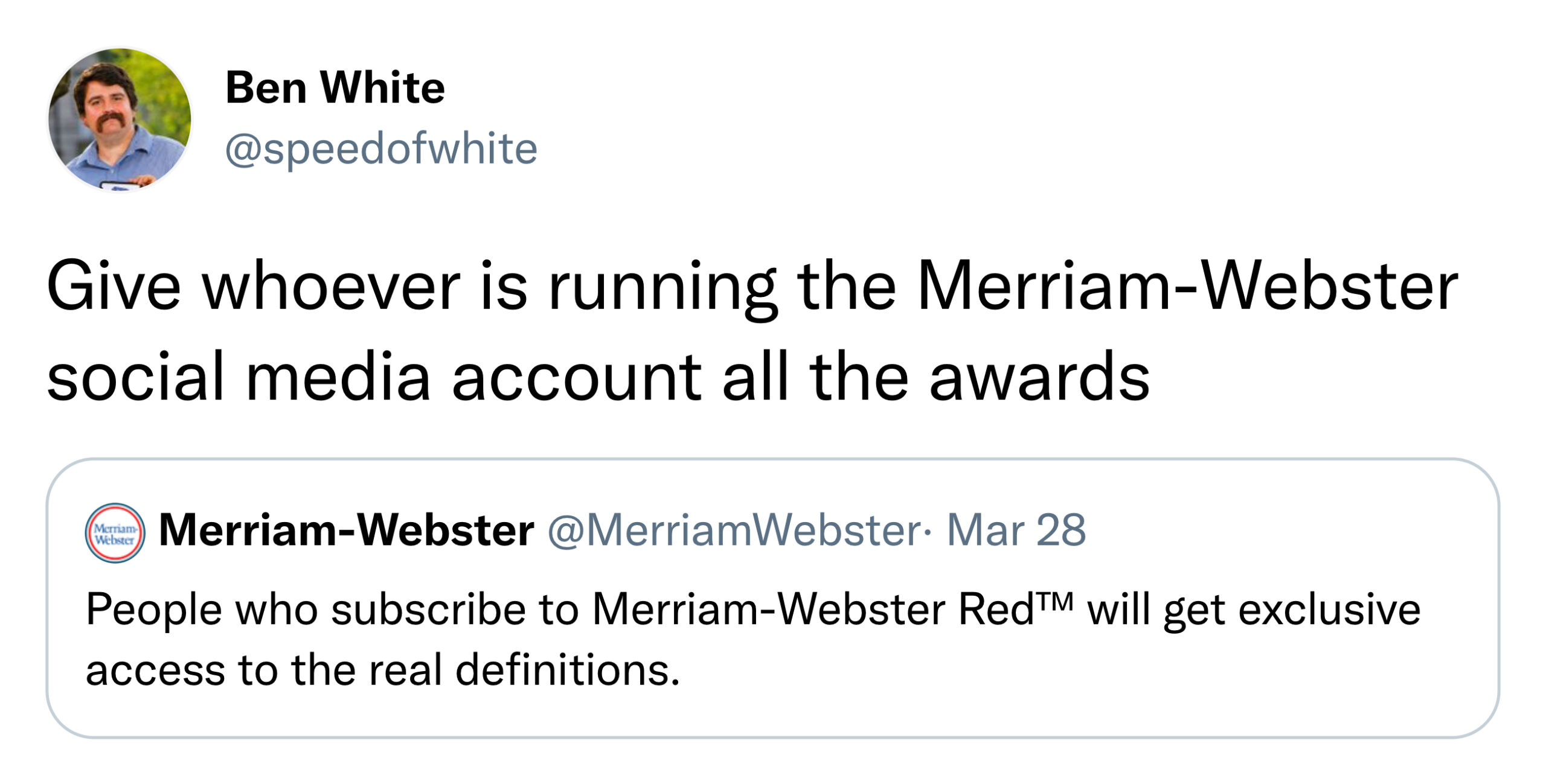 merriam webster trolls - give who's running this account all the awards