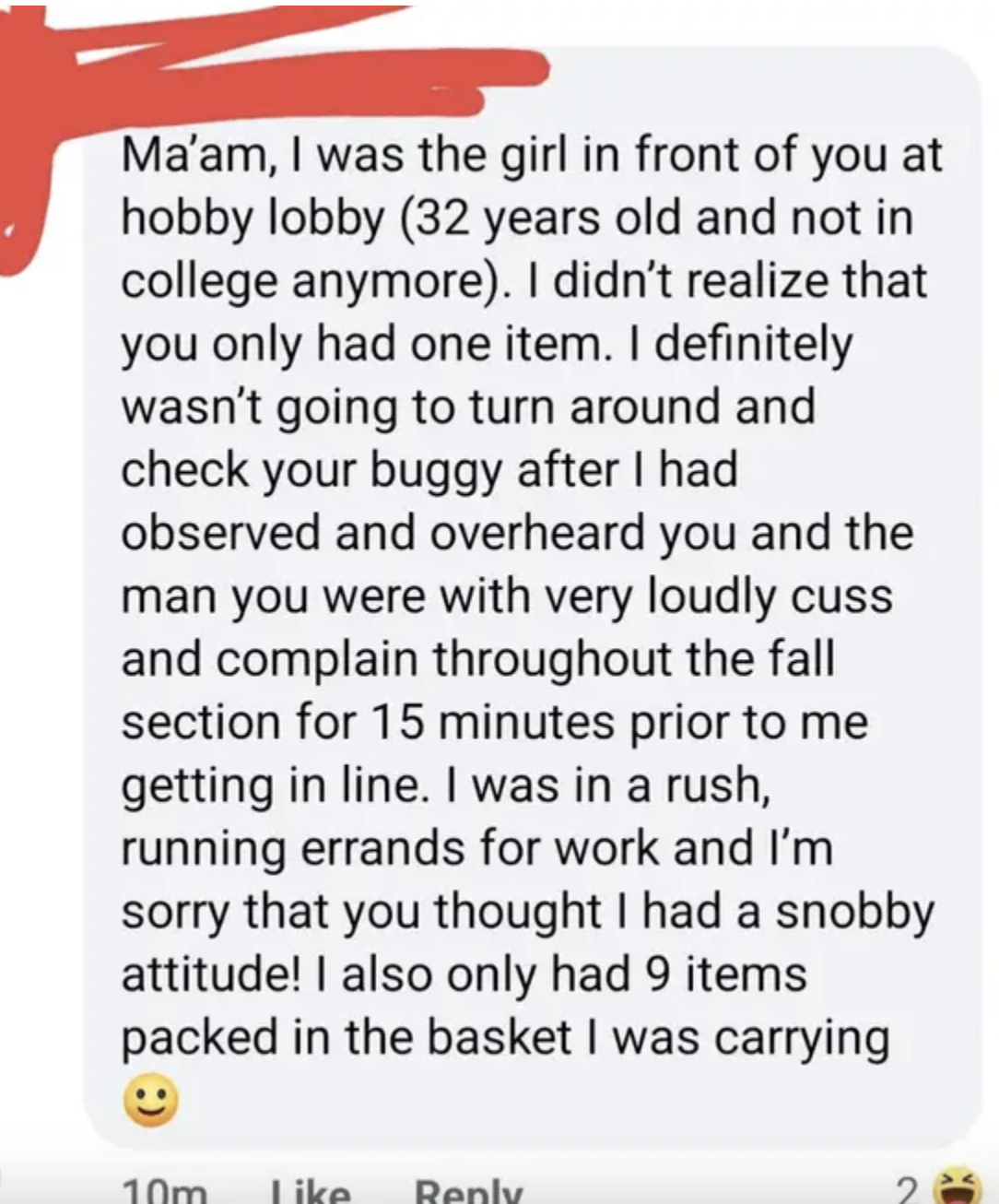 unhinged boomer post - i was the girl in front of you at Hobby Lobby
