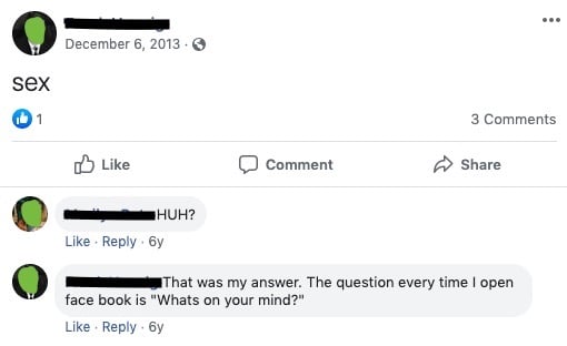 unhinged boomer post - the answer to "what's on your mind?"