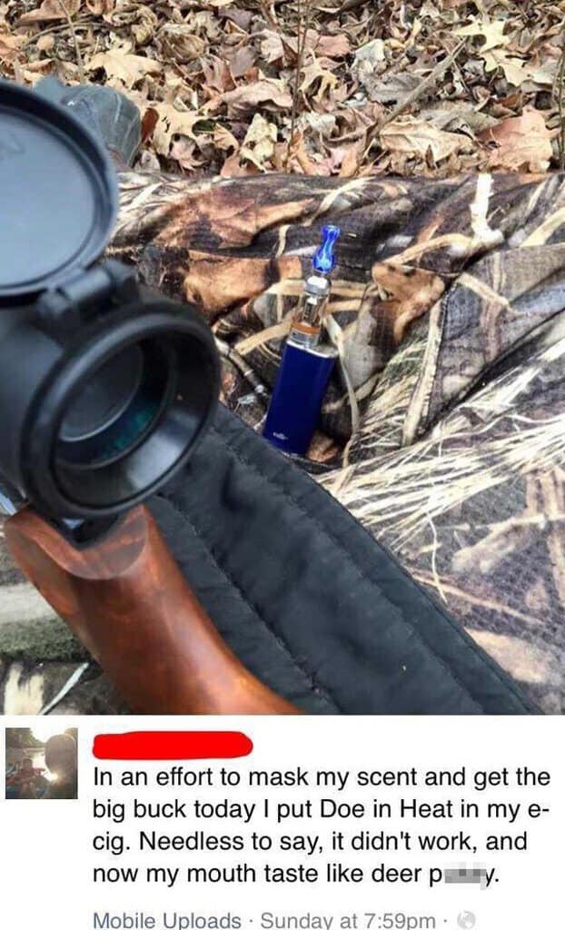 unhinged boomer post - guy vapes deer pee