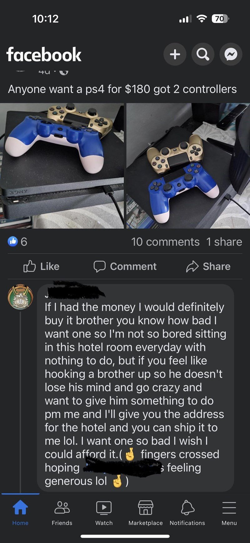 unhinged boomer post - begging for a playstation